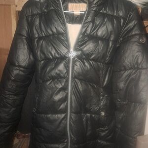 Michael Kors Shiny Black Quilted Puffer Jacket
